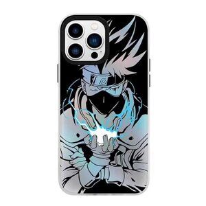 iPhone 14 Pro Max Green Laser-Effect Anime Design Hard Cover Case With Grip